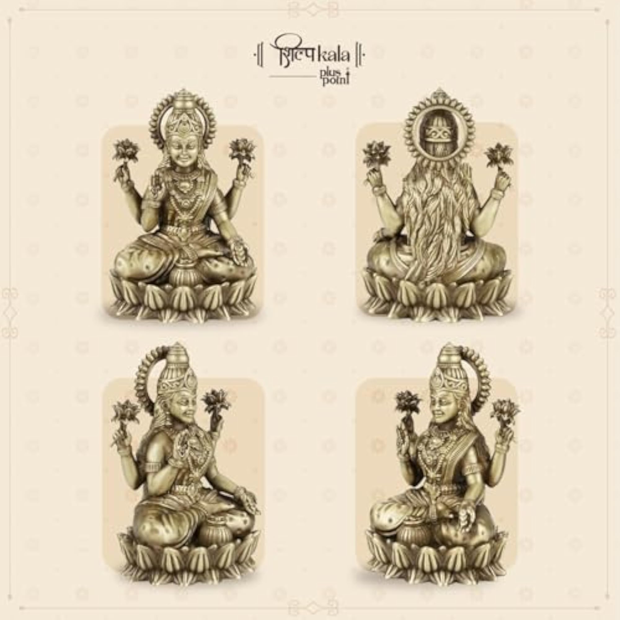 5 Inch Kamal Laxmi Brass Goddess Lakshmi Statue for Home Decor