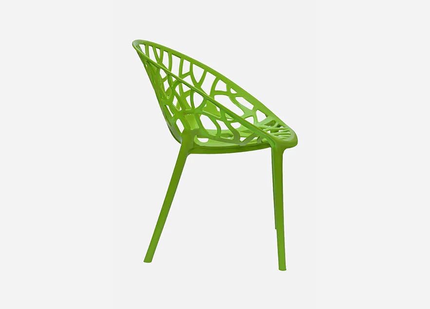 Image of activa Crystal Plastic Arm Chair | Stackable Indoor Outdoor Chair for Home, Balcony, Patio & Garden | Comfortable Designer Armrest Chair | Durable Plastic Seating Furniture (Green, Set of 2)