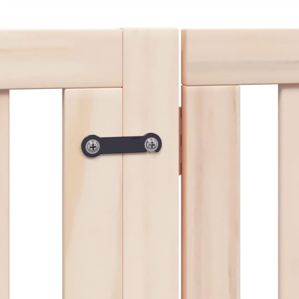 Puerta plegable para perros de madera de álamo de 320 cm, independiente, plegable, ideal como barrera para casa, apartamento, jardín, protección y seguridad para cachorros y perros