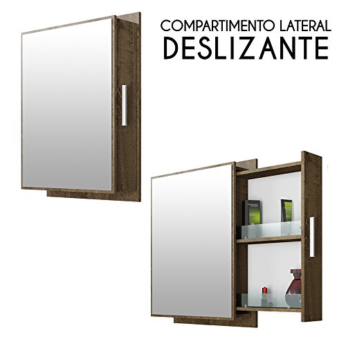 Armário para Banheiro Napoli Madeira Rústica