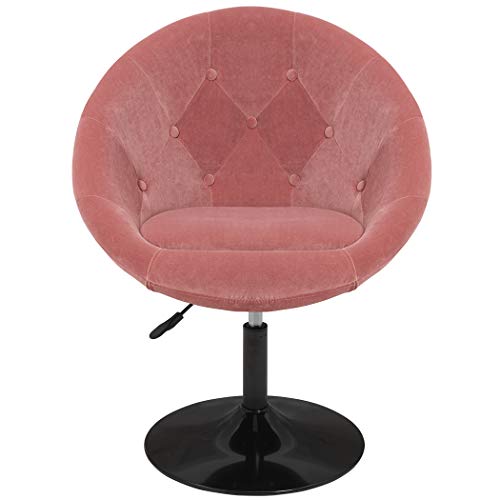 Vanity Stool Chairs,Velvet Makeup Dressing Chair with Modern Stool Adjustable Round Pink - Thumbnail 5