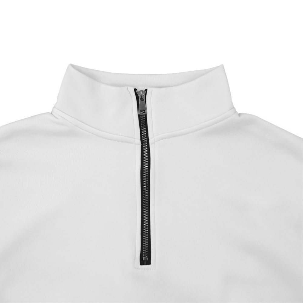 Męski sweter z zamkiem błyskawicznym ze stójką slim fit jednolity kolor