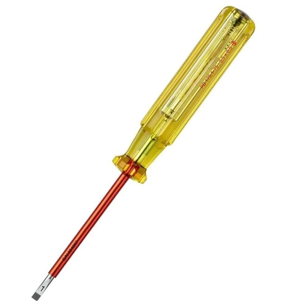 Testeur de Tension LED 2 en 1: Testeur de Phase 100-250 V CA et Testeur Électrique avec Tournevis Plat Isolé PB 175.1-75 LED