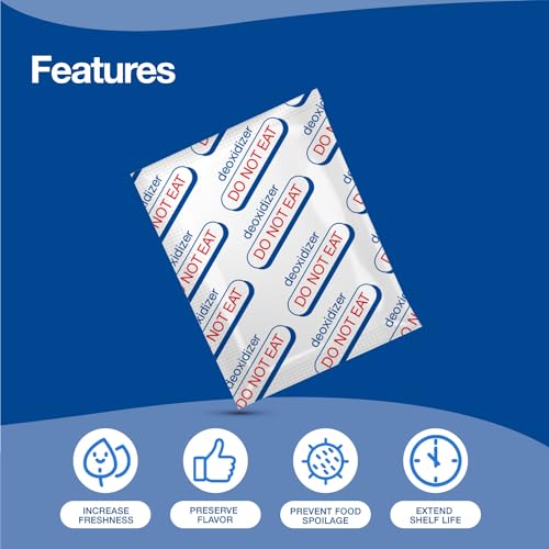 Image of 100x Mylar Bags (1 Quart) with 100x Oxygen Absorbers (400cc)