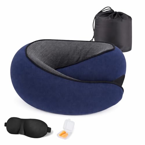 Almohada memoria viscoelástica cuello ergonómica azul miniatura 1