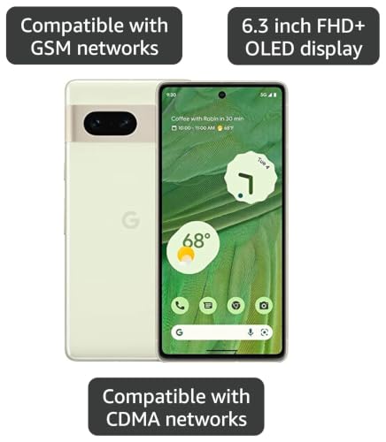 Image of Google Pixel 7 5G, 256GB, Lemongrass - Unlocked (Renewed)