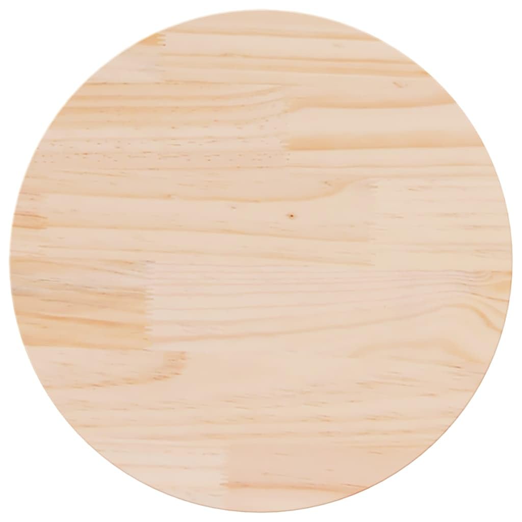 vidaXL Table Top, 60 cm Diameter x 2.5 cm Thick, Solid Pine Wood, Non Assembly, Round, Replacement Coffee or Dining Table Top, for Kitchen or Home Indoor Furniture