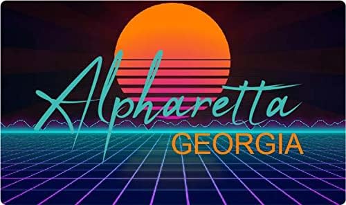 Alpharetta Georgia - Imán para nevera (4 x 2.25 pulgadas), diseño retro de neón