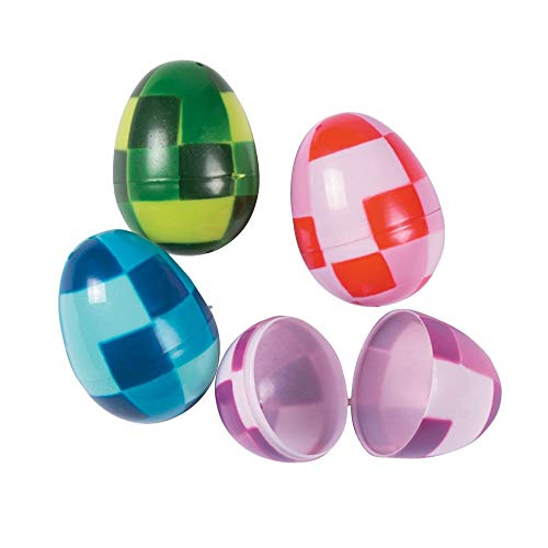 Pixel Pattern Plastic Easter Eggs - 24 ct