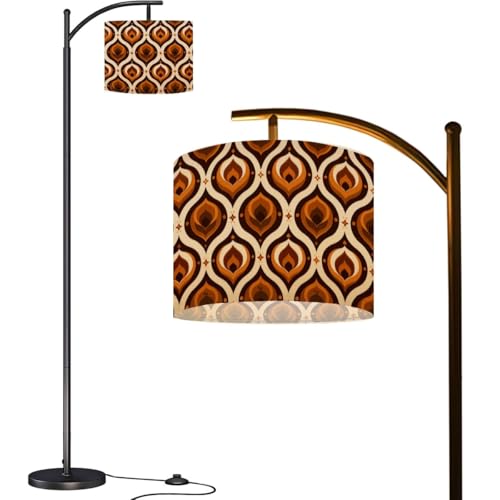 BVCAHSAW Arc Floor Lamp Retro Boho Warm Earth Tones Abstract