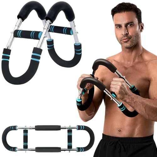 Wister Arm Trainer for Upper Body Workout – 90-160lb Adjustable Resistance Strength Training Bar for Chest, Biceps, Shoulders & Forearms | Home Gym Equipment for Men