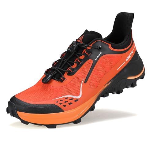 Image of HUMTTO Men's Hiking Shoes with Quick Lace Orange /Black 13