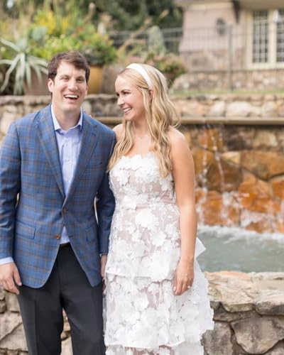 3D Floral Embroidery Prom Dresses Strapless Ruffle Tiered Midi Formal Dress Tea Length Wedding Guest Dress3