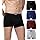wirarpa Calzoncillos Bóxer para Hombre de Algodón Suave, Cómodos, Ajustados y sin Abertura, Pack de 4 Negro Azul Profundo Rojo Gris Heather Talla XXL