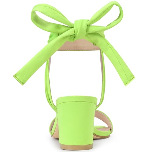 Image of Allegra K Women's Open Toe Ankle Tie Back Block Heels Sandals