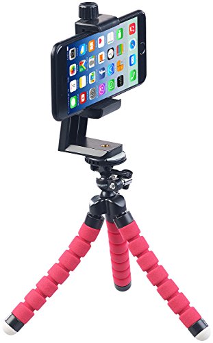 PEARL Smartphone Stativ: Ultraflexibles Dreibein-Kamerastativ mit Smartphone Halterung (Handy Stativ flexibel, Handy Dreibein, Beamer St&auml;nder)