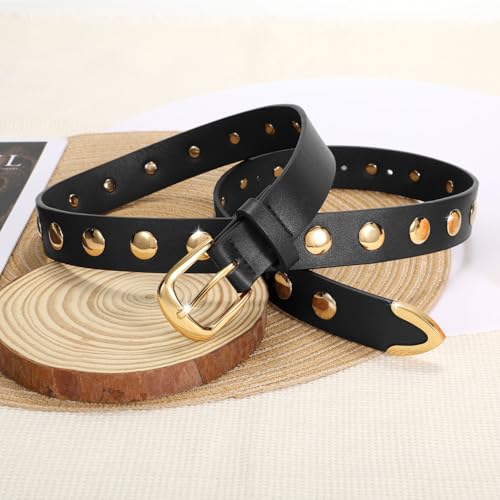 Women Fashion Leather Belt Women Belts for Jeans Dress Women Punk Leather Belt Women Studded Belt Women Vintage Belt