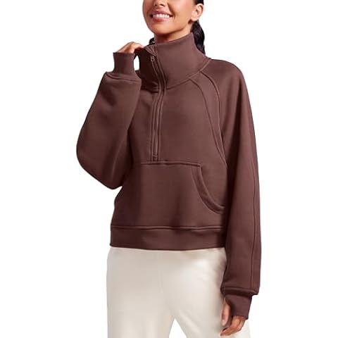 CRZ YOGA Fleece Lined Half Zip Sweatshirt Cover