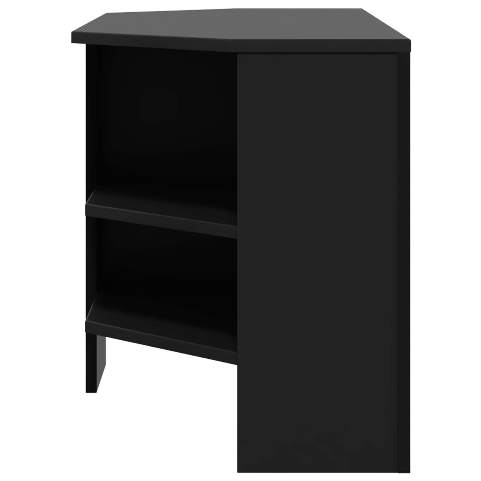 Mobile porta TV angolare nero in legno ingegnerizzato moderno 102 x 41 x 50 cm con ripiani multipli per soggiorno, supporto stabile e design funzionale