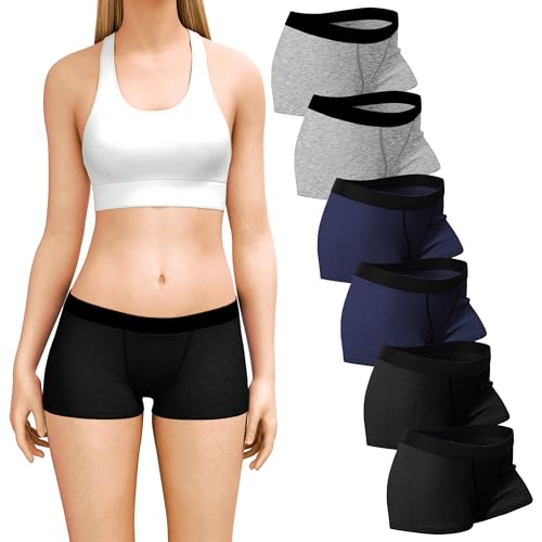 Image of Sexy Basics Women's Boy Short Trunks | Cotton-Stretch Boxers | Multi Packs