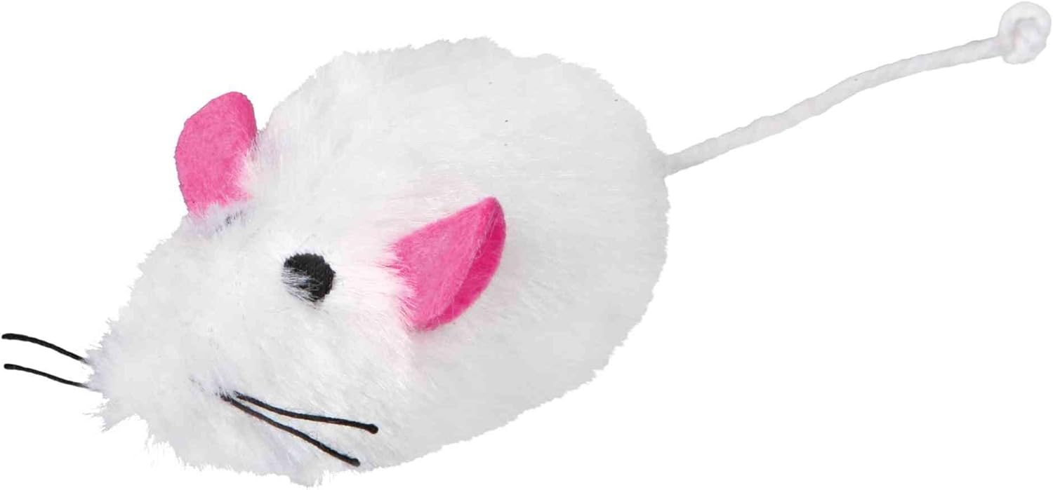 Trixie 48 Ratones de Peluche, Pelo Largo