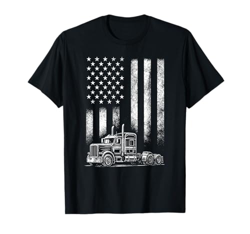 Camionero vintage bandera americana camionero hombres mujeres regalo Camiseta