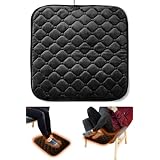 [MRG] 電気ホットマット 43×43cm電気座布団 電気カーペット ミニ 温度調節付き 足元暖房 おしゃれ 洗える 冷え対策 省エネ 暖房器具 ミニホットカーペット あったかグッズ (ブラックnew)