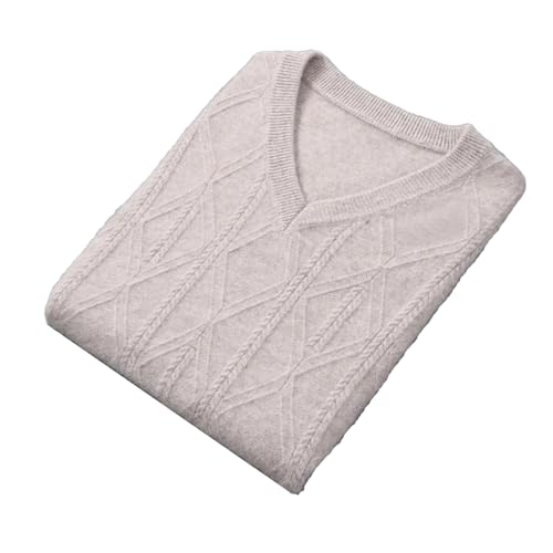 Men's V-Neck Cashmere Waistcoat Thick Loose Sleeveless Warm Knitted Sweater Vest