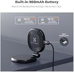 K&F CONCEPT Magnetic Phone Selfie Light, 2W 48LEDs 95+ CRI Ring Fill Light, 3000K-6500K Dimmable with Foldable Design & Mirror, 360° Rotatable for Selfie Vlog Video Conference Lighting-Black