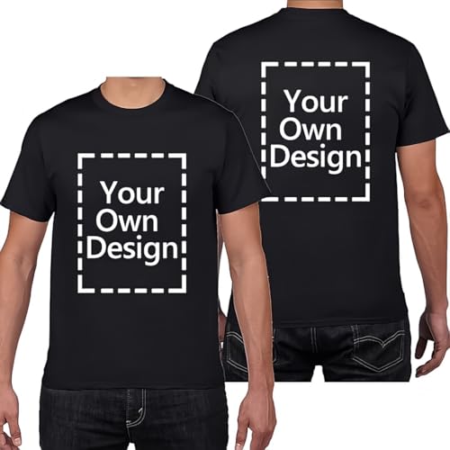 KYZMZ T-Shirts Personnalisés pour Hommes/Femmes - Créez Votre Propre T-Shirt, Ajoutez Texte/Image/Logo. Photo Imprimée Recto/Verso. Unisexe à Col Rond sur...