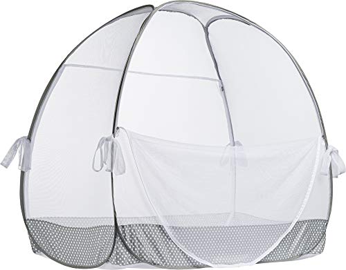 Green Frog Baby Safety Pop Up Crib Tent Infant - 100% Organic Cotton, See Through Mosquito Net and Nursery Canopy Netting Cover Keep Baby from Climbing Out - Toddler Crib Accessories