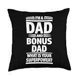 bonus father stepfather Gifts supower bonus dad Throw Pillow, 18x18, Multicolor