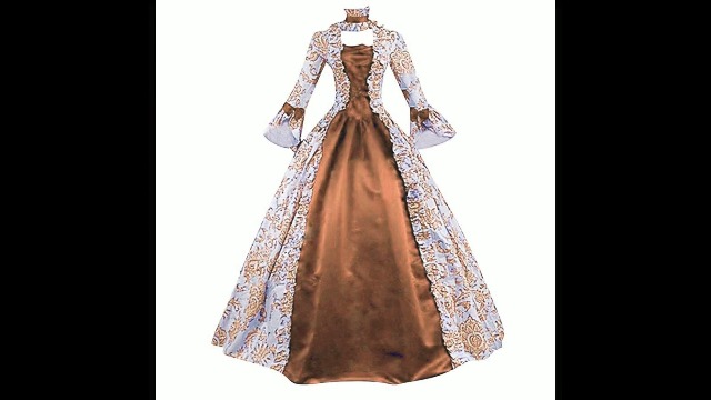 Abito Da Sera Lungo Medievale Vittoriano Per Donna – Costume Rinascimentale Per Carnevale, Halloween E Feste A Tema