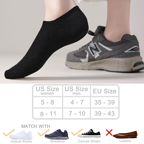 Image of EPEIUS Thick No Show Socks for Women Athletic Ankle Socks Cushioned Running Low Cut Non Slip Footies 3 /6 Pairs