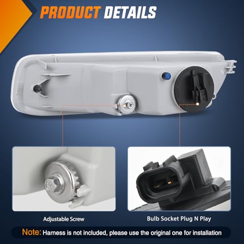 Image of Nilight Fog Lights Assembly Compatible with 2003 2004 Toyota Corolla w /H3 12V 55W Bulbs Clear Lens Driver and Passenger Side