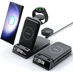 Cargador Inalambrico Samsung Buds SwanScout Estación de Carga inalámbrica para Samsung, Cargador inalámbrico portátil 3 en 1 para Samsung S23 Ultra/S22/S21/S20, Cargador de Reloj Samsung para Galaxy Watch 6/5/Pro/4, Galaxy Buds 2/Pro