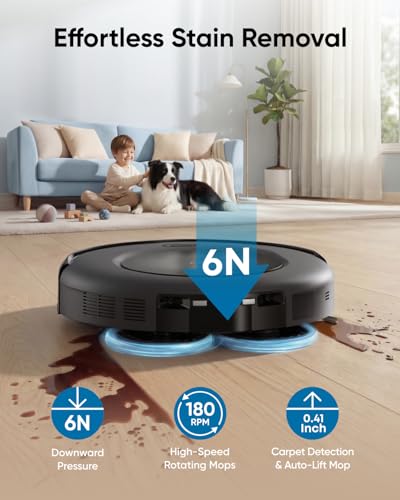 Image of eufy Robot Vacuum Omni C20, 7,000 Pa, 60 Days Self Emptying, Auto Mop Washing, Auto Drying, 3.35 inch Ultra Slim, Transparent Tanks, Robot Vacuum and Mop Combo