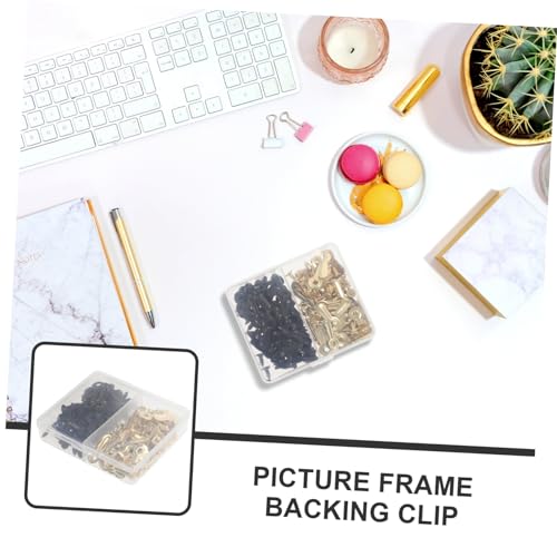 Image of Levemolo 120pcs Photo Frame Hardware Backing Clips Iron Turn Buttons for Wall Hanging Pictures