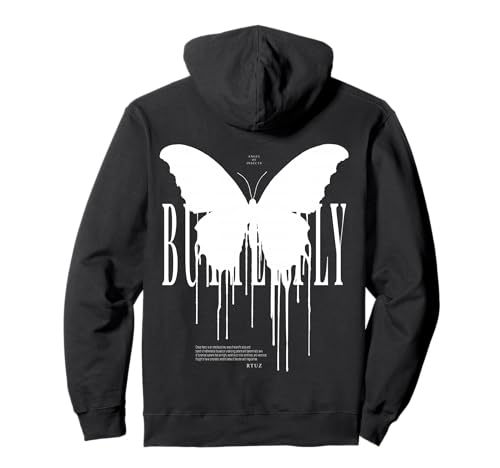 Backprint Butterfly Mode Fashion Damen Herren Schmetterling Pullover Hoodie