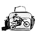 Glaphy Motocross Vintage Motorcycle Lunch Bag Insulated Lunch Box Cooler Lunch Tote Bags Food Container for Kids Girls Boys