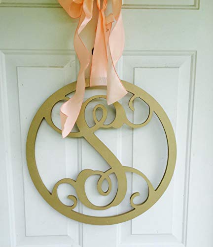 Unfinishedwoodco Single Letter Circle Monogram-T, 19-Inch, Unfinished #TOP1