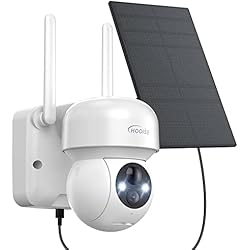 Camara Videovigilancia Solar HOOISE 2K Cámara Vigilancia WiFi Exterior Solar, Camaras de Vigilancia sin Cables, 360° Camara Vigilancia Exterior,Visión Nocturna Color, Detección de Movimiento PIR, Audio Bidireccional, IP65