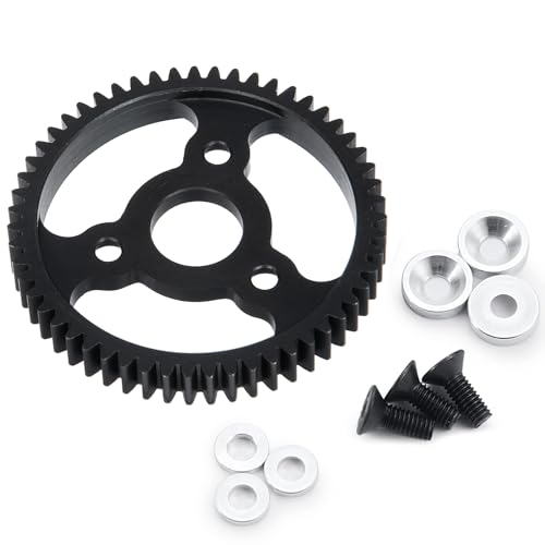 BRKRC Steel Gears 0.8 Mod 32P 50T 54T 55T 56T Spur Gear for Arrma 1/10 Tra-xxas Slash 4x4 Granite Senton Typhon Blx 3S 4S 2wd (55T)
