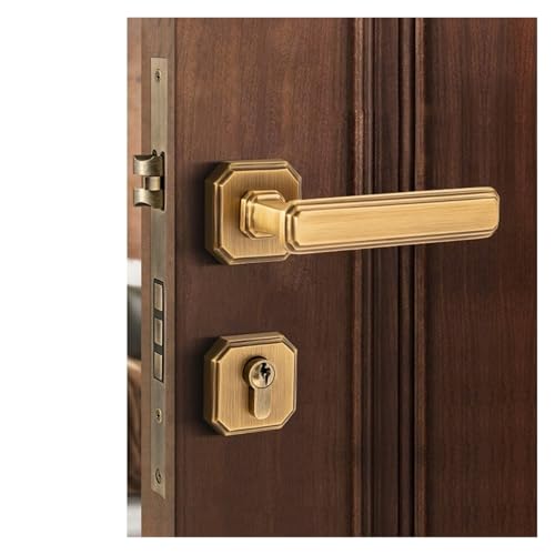 Cerradura de puerta interior silenciosa de latón para puertas de madera 4