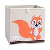 DODYMPS Foldable Animal Canvas Storage Toy Box/Bin/Cube/Chest/Basket/Organizer for Kids, 13 inch (Squirrel)