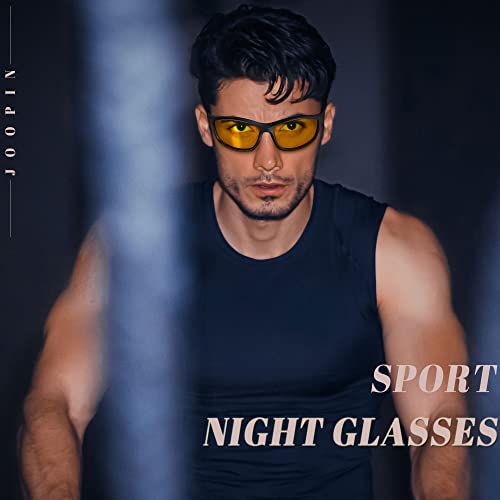 Joopin Night Vision Glasses Men Women, Sports Night Driving Glasses Sunglasses Anti Glare Uv Protection (Black Yellow) #TOP1