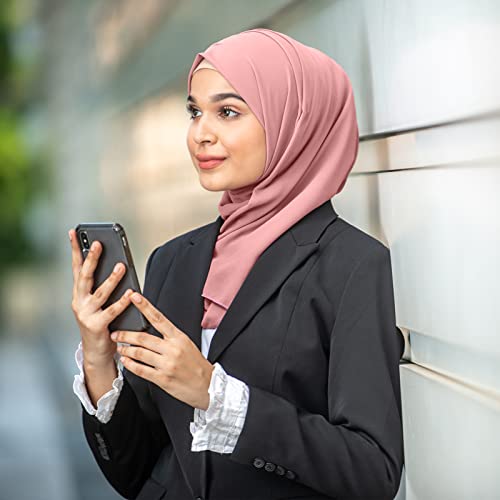 Handepo 2 Pcs Instant Hijab Jersey Hijab for Women Muslim Head Scarf Soft Lightweight Long Stretch Scarf Shawl Wrap4