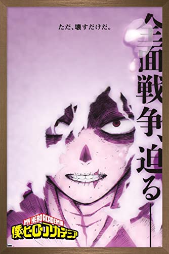 Trends International My Hero Academia: Season 6 - Shigaraki Key Art Wall Poster, 34L x 22.4W, Bronze Framed Version