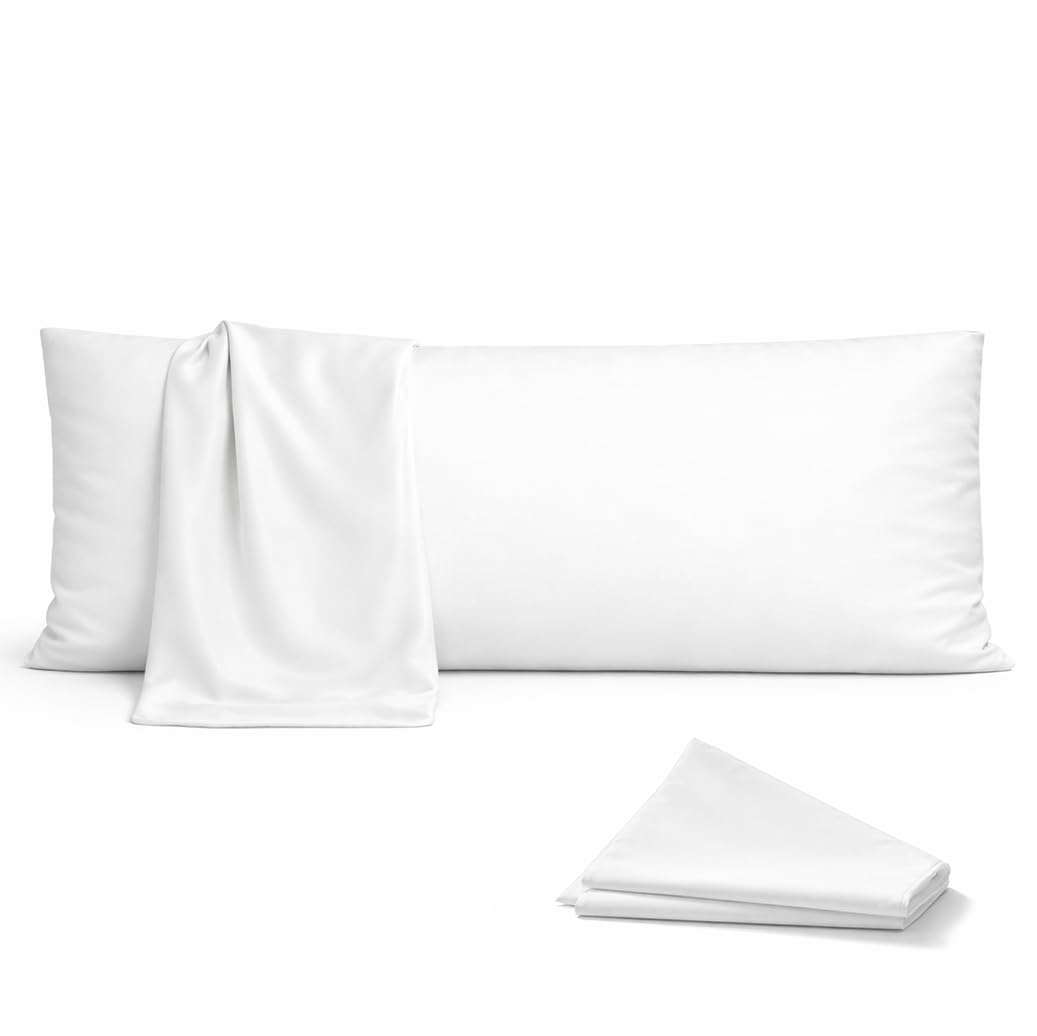 Rohi White Bolster Pillow Cases 5ft (60") | Soft Cotton Blend Orthopedic Body Pillow Cover for Neck, Pregnancy & Nursing Support | Hypoallergenic & Breathable Long Pillow Case