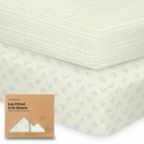 Image of KeaBabies 2-Pack Baby Crib Sheets for Boys, Girls - 52x28 Viscose Derived from Bamboo Toddler Bed Sheets Neutral, Fitted Crib Mattress Cover for Standard Baby Bedding, Soft & Cozy (Fleur)